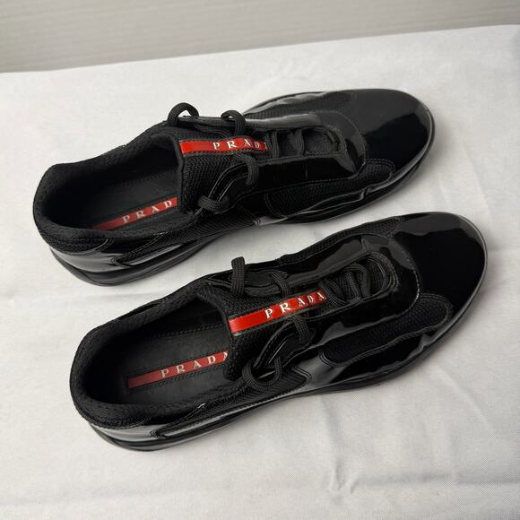 Authentic Prada Americas Cup PS 0906 Black Leather Sneaker Sz 7.5 Linea Rossa main image 6